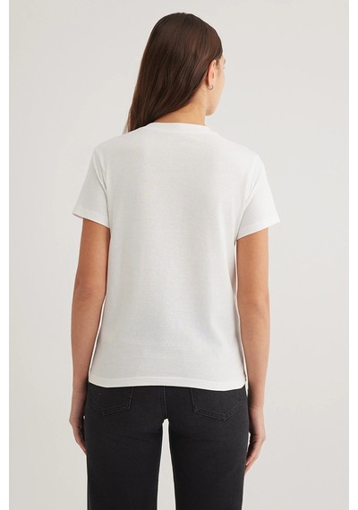 Mavi Bayan T Shirt 1601185-33389 Krem Krem