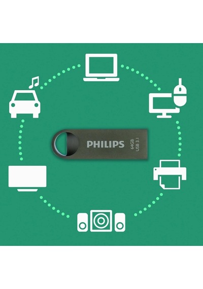 Phılıps Fm64fd165b, 64gb, Usb 3.1, Moon, Uzay Grisi, Flash Disk