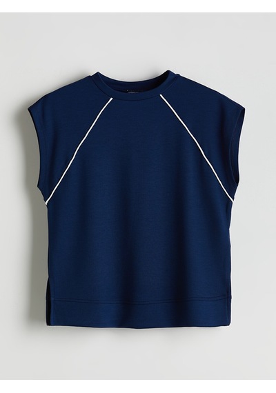 Lcwaıkıkı Classic Lacivert Oversize Soft Touch Kadın Tişört
