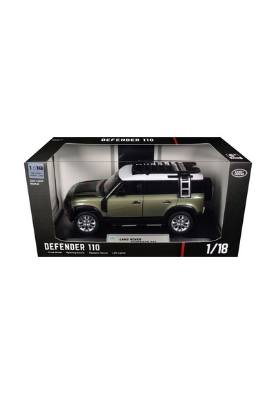 Craftivio Yeşil 2020 Land Rover Defender 110 Lisanslı Diecast Metal Model Araba 1:18 Ölçek Çok Renkli