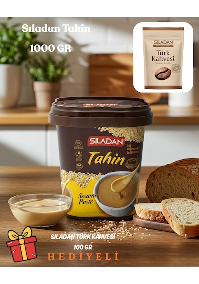 Taş Değirmende Öğütülmüş Analizli %100 Susamdan Tahin -1 Kg + Kahve 100 Gr Hediyeli
