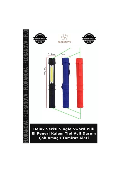 Delux Serisi Single Sword Pilli El Feneri Kalem Tipi Acil Durum Çok Amaçlı Tamirat Aleti