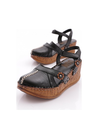 Dgn 217-2064 Kadin Mega Kalin Taban Sandalet Siyah