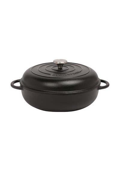 Provence Gourmet Tava, 28 Cm, 3,9 L, Dökme Demir, Indüksiyon Uyumlu Siyah