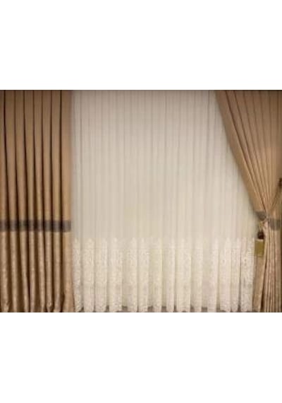 Nivemeshome Melisa Pano Fon Perde Gold 1/3 Sık Pileli Perde Apm 80x250