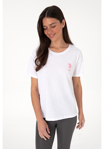 U.S. Polo Assn. Kadın Beyaz Bisiklet Yaka Tişört 50300703-VR013 U.S. Polo Assn. Kadın Beyaz Bisiklet Yaka Tişört 50300703-VR013
