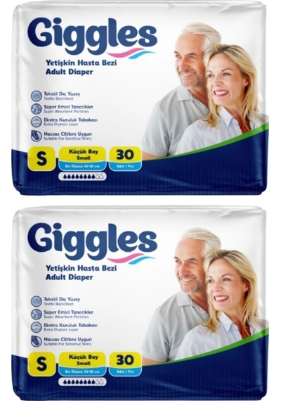 Giggles Belbantlı Yetişkin Hasta Bezi Küçük Boy S 2 x 30'lu