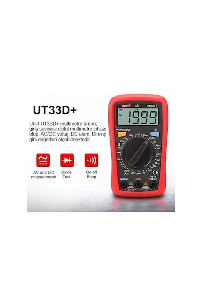 Unit Ut33d+ 600v 10a Dijital Multimetre