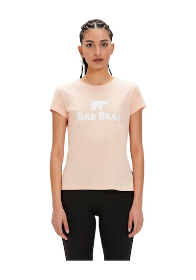 Bad Bear Logo Tee Kadın Tshirt - Bisiklet Yaka Şeftali