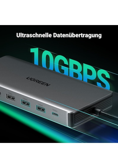 Ugreen Revodok Pro 313 Usb C Bağlantı İstasyonu Üçlü Ekran 10 Gbps Usb Bağlantı Noktaları 13 In 1 Usb C Hub 2hdmı, Dp, 5x Usb A/c Bağlantı Noktaları, Pd 100 W Hızlı Şarj, Gigabit Ethernet, Sd/tf Kart Okuyucu, 3,5 Mm Aux Ugreen Revodok Pro 313 Usb C Bağlantı İstasyonu Üçlü Ekran 10 Gbps Usb Bağlantı Noktaları 13 In 1 Usb C Hub 2hdmı, Dp, 5x Usb A/c Bağlantı Noktaları, Pd 100 W Hızlı Şarj, Gigabit Ethernet, Sd/tf Kart Okuyucu, 3,5 Mm Aux