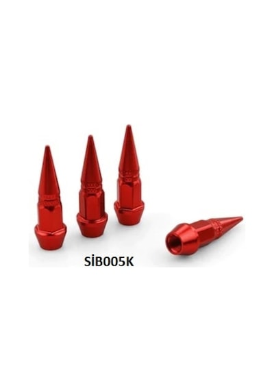 Sibop Kapağı 4lü Sivri Mermi Kırmızı Sib005k