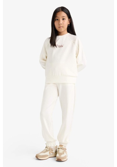 Defacto Kız Çocuk Beli Lastikli Jogger Eşofman Altı F3017a825auer140 Ekru