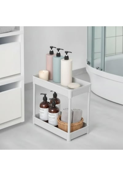 Ayrex 2 Katlı Antrasit Banyo Ve Mutfak Tezgah Üstü Düzenleyici Raf Çok Amaçlı Plastik Organizer, Baharatlık, Diğer