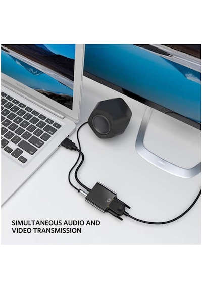 Hdmı To Vga Kablo Çevirici Dönüştürücü + Ses - Hdmi To Vga Kablo (551664582)