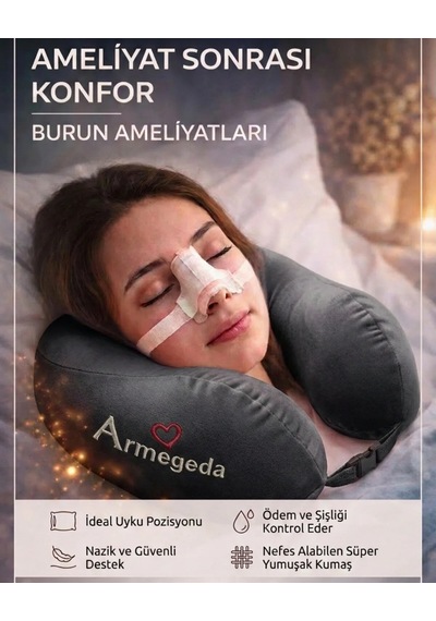 Kalpli Armegeda Visco Seyahat Yastığı 212 Özel 14 Şubat Serisi Mor Antrasit