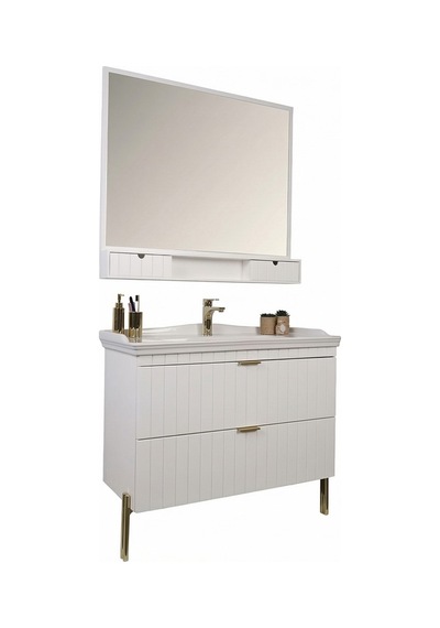 Kobos Noble 100 Cm Banyo Dolabı Seti Bianco Beyaz Kobos Noble 100 Cm Banyo Dolabı Seti Bianco Beyaz