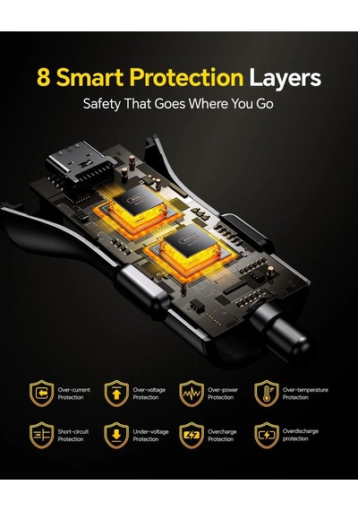 Ayrex Superauto Araç İçi Şarjı, 3 Portlu Pd 170w Type-c To Type-c, Usb, Hızlı Şarj Çakmaklık Adaptörü, Siyah