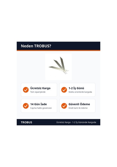 Trobus Maket Bıçağı Yedek Ucu Çelik Falçata 9 Mm 30 Derece 10'lu