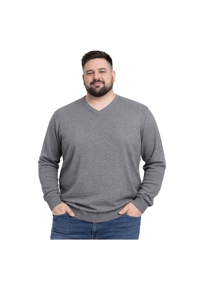 Battalmoda Erkek Büyük Beden Füme V Yaka Triko Kazak 3xl-4xl-5xl-6xl