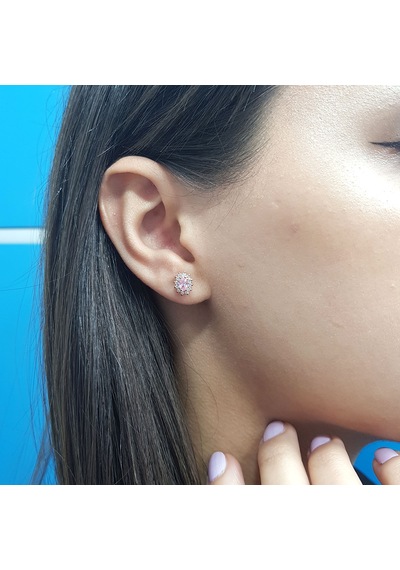 Lova Pırlantalı Oval Morganit Anturaj Küpe -  3070018
