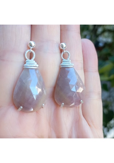 2011 Kök Safir Gümüş 925 El Yapımı Küpe Pudra