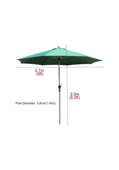 Bahçe Şemsiyesi, Çevirmeli Ve Eğimli Bahçe Şemsiyesi, 2,7 M 9 Ft , Hava Şartlarına Ve Uv Işınlarına Dayanı Diğer Bahçe Şemsiyesi, Çevirmeli Ve Eğimli Bahçe Şemsiyesi, 2,7 M 9 Ft , Hava Şartlarına Ve Uv Işınlarına Dayanı Diğer