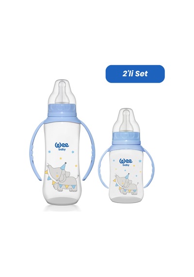 Wee Baby Klasik Kulplu Pp Biberon 150 Ml ve 270 Ml Biberon Seti - Mavi
