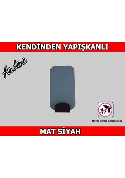 Ardini Kendinden Yapışkanlı Bornoz Havlu Askısı Radiuslu Dikdörtgen Mat Siyah 4'lü Çok Renkli