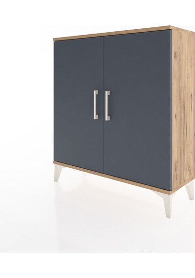 Arges Şifonyer 2 Raflı 2 Kapaklı 88x30x96 Çam-antrasit Atlas Çam