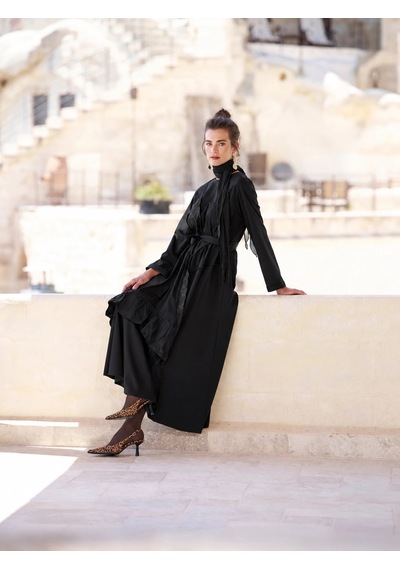 Misswhence Patchwork Elbise 40825 Siyah