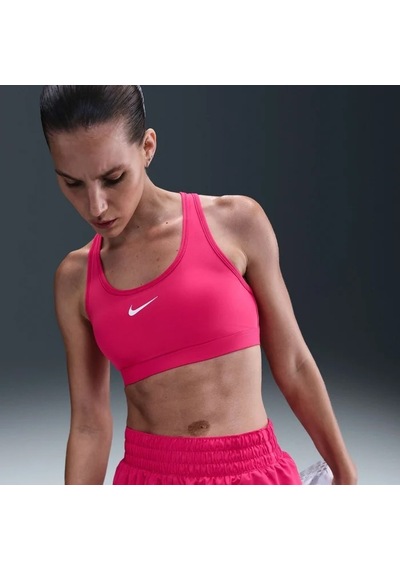 Nike Swoosh Dx6821-666 Orta Destekli Pedli Kadın Spor Sütyeni - Rush Pink Pembe