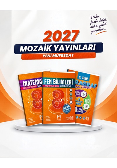 Mozaik Yayınları 8. Sınıf Matematik-fen Bilimleri-paragraf Soru Bankası Seti 3 Kitap