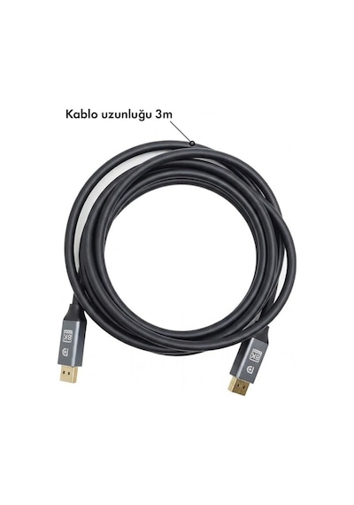 Ultra Hd 8k 1.4 Dp Displayport To Displayport Kablo Yüksek Hız 32.4gbps Görüntü Aktarıcı Kablo 3 Metre - Al5730 Diğer