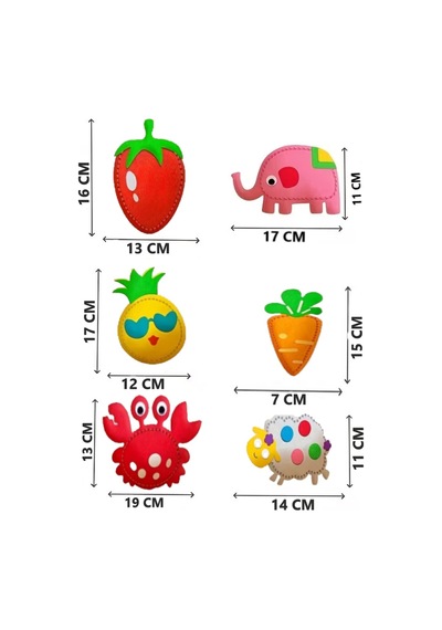 Tineke Çocuklar Için 6 Adet Kendin Yap Montessori Keçe Dikiş El Sanatları Seti 6  Pcs