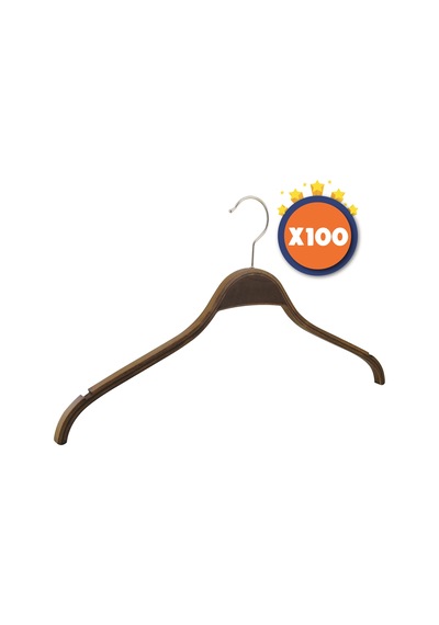Nyn Ahşap Askı 8061/Ç Gömlek Pantolon Askısı Ceviz Renk 100 Adet