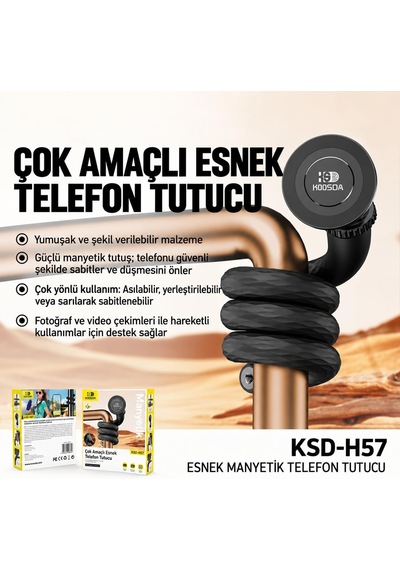 Esnek Manyetik Sarılabilir Çok Amaçlı Telefon Tutucu H57 2 Mixed