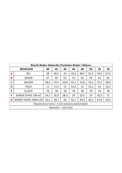 Balins Kadın Büyük Beden Gabardin Pantolon Beyaz Çok Renkli