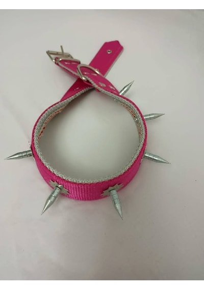 Kozaklı 10455 Çivili Süslü Köpek Tasması Pembe 70 x 4 CM