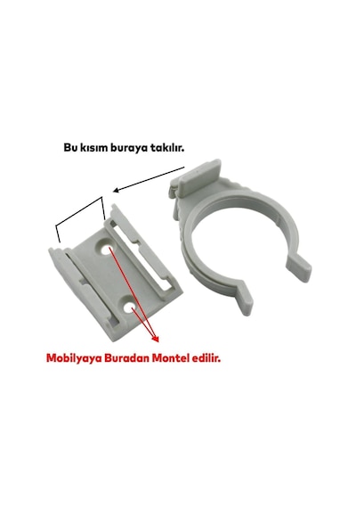 6 Adet Mobilya Baza Ayakkabılık Dolap Mutfak Tezgah Gardrop Ayağı Ayakları Bacak Tutucu Toka Klips Gri