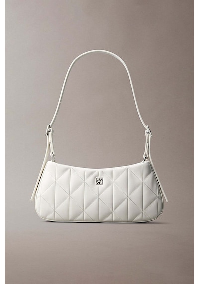 Calvin Klein Kadın Quilted Small Omuz Çantası - Beyaz-15736 Lily White