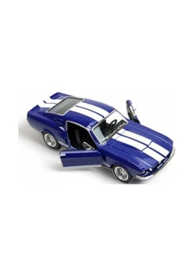 1967 Ford Shelby Gt-500 Model Araba 1,36 Ölçek Lisanslı Çek Bırak Araba Kapı Aç Kapa Mavi