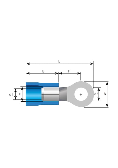 Trm Tyu - 602 1.5-2.5mm² D2:6.5mm Kesit İzoleli Yuvarlak Kablo Ucu 200 Adet