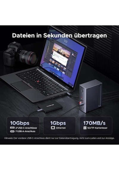 Ugreen Revodok Pro Üçlü Ekran Bağlantı İstasyonu Yalnızca Windows Dizüstü Bilgisayarlar İçin 8k Dp/4k Hdmı İle 2hdmı Ve Dp, 100w Şarj, 27w Usb C, 10gbps Usb Bağlantı Noktaları, Gigabit Lan, Sd/tf