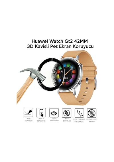Huawei Watch Gt2 42mm 3d Kavisli Pet Ekran Koruyucu- 5775