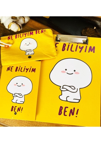 Ne Biliyim Ben Tasarımlı Sekreterlik Defter Ve Kalemlik Kırtasiye