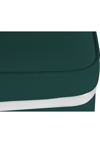 Zengo Silver Twin Line Kare Puf -yeşil Kumaş, Dekoratif Makyaj Masası Pufu-modern Style