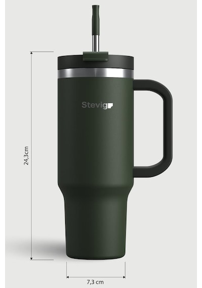 Stevig 2 Moods Tuck-in Tumbler Sızdırmaz Çelik Termos 900 Ml Green St-237 Yeşil