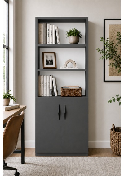 Nesso Kitaplık Dolap Çok Amaçlı Dolap Kiler Dolabı 5 Raflı Dolap Antrasit 180 Cm Antrasit Gri Nesso Kitaplık Dolap Çok Amaçlı Dolap Kiler Dolabı 5 Raflı Dolap Antrasit 180 Cm Antrasit Gri