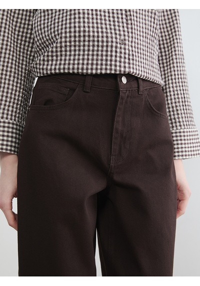 Lcw Modest Kahverengi Barrel Fit Kadın Jean Pantolon