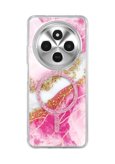 Onegif Xiaomi Redmi 14c Lotus Simli Magsafe Kapak - Pembe
